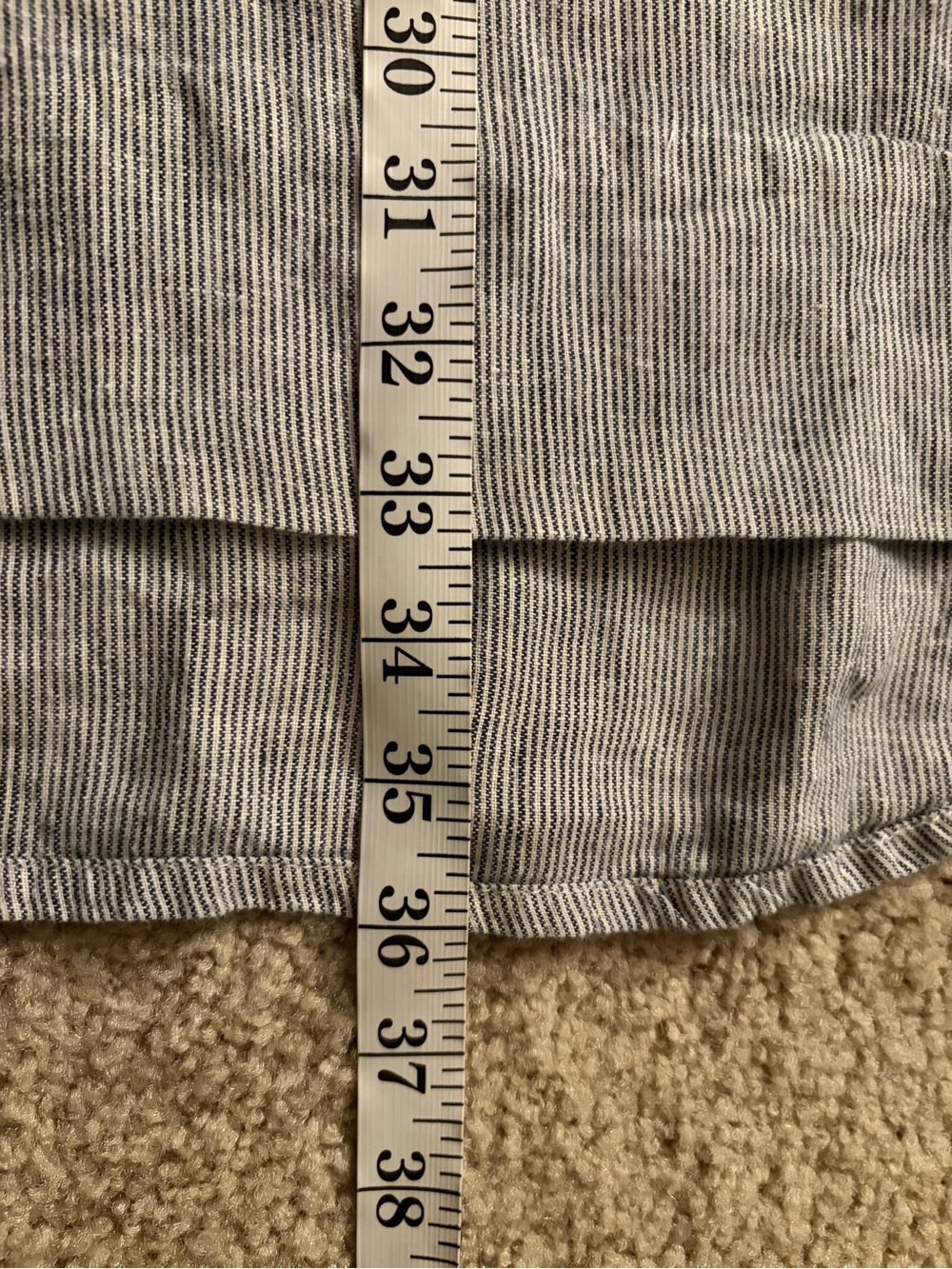 Flax linen Laganlook bohemian stripe grey shift v-neck pockets midi dress small - Picture 14 of 14
